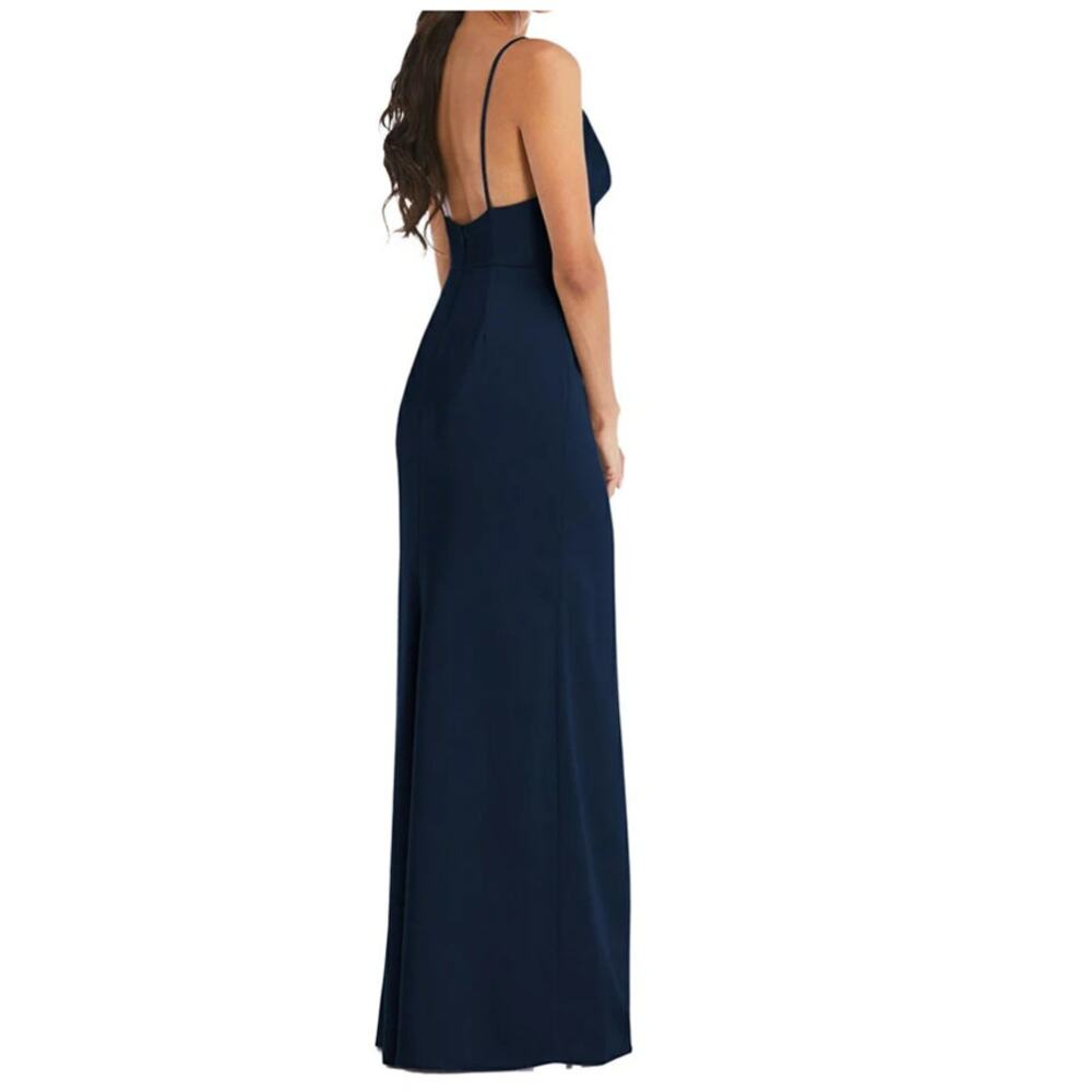 Dessy Collection Cowl-Neck Draped Wrap Maxi Dress With Front Slit NWT Size 24W - Picture 2 of 11